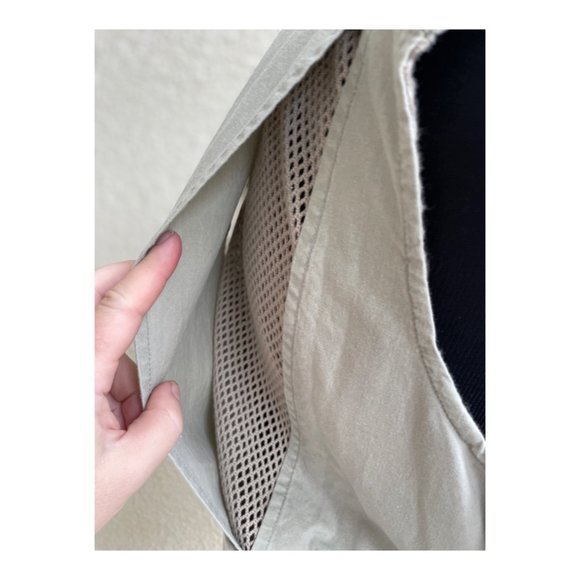 Lands End Men's Utility Vest Active Safari Field Fishing Travel Sz L Tan Khaki - Picture 5 of 12